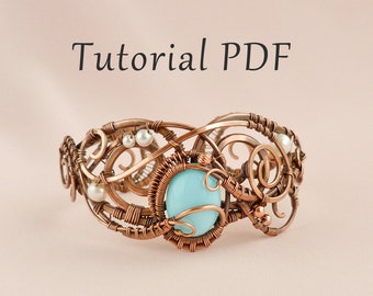 Wire wrapped Bracelet jewelry tutorial  without soldering Copper wire tutorial Wire weave tutorial Wire wrapping jewelry Step by step guide