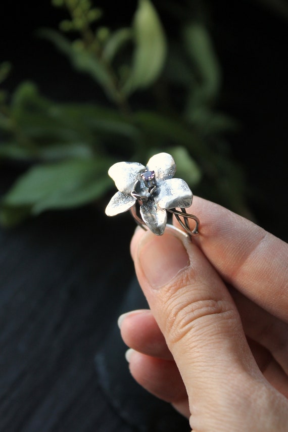 Orchid flower deals ring