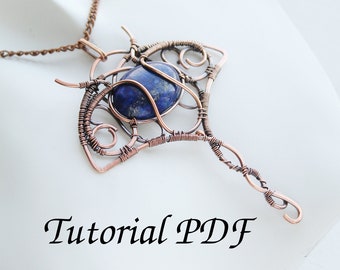 Wire wrapped tutorial Manta pendant without soldering DIY project Copper wire wrapping Jewelry Tutorial Wire weaving necklace