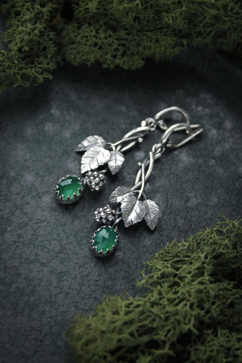 Silver Raspberry Raspberry Earrings Silver Botanical Jewelry Silversmithing Wedding ...