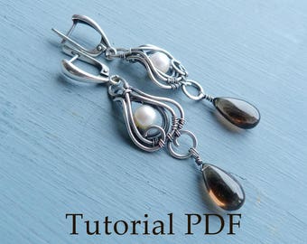 Wire Wrapped Earrings Tutorial: Silver Wire Weave (PDF Pattern)