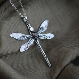 Silver Dragonfly Pendant Summer Necklace Animal Pendant - Etsy