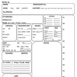 ICU Nurse Report Sheet Nachtschicht