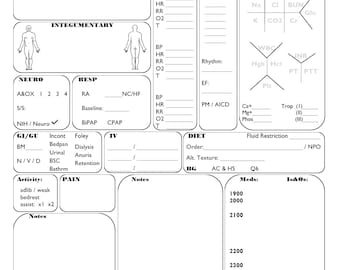 MedSurg Nurse Report Sheet Night Shift