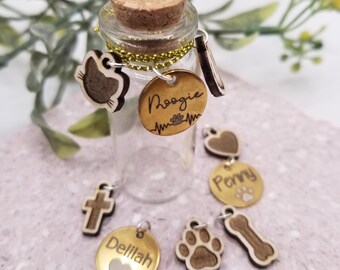 Pet Fur Keepsake Memorial Bottle, Dog Fur Jar, Cat Fur Jar Memorial
