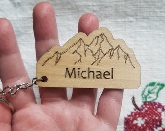 Mountain Keychain Custom Nature Lover Personalized Gift Birthday Keychain