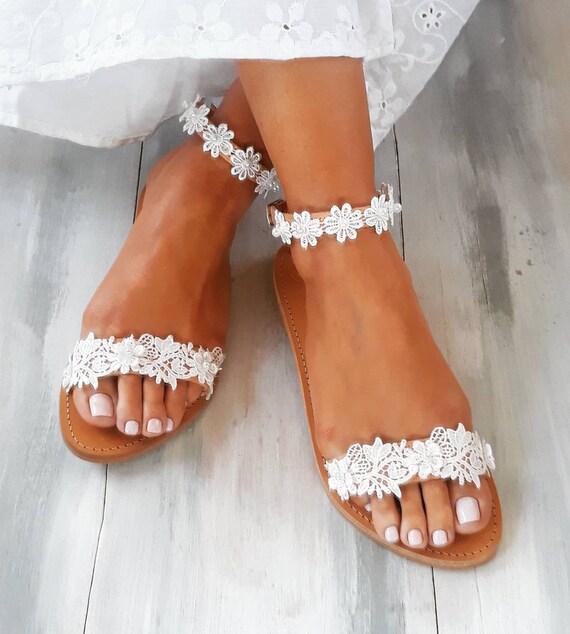 Bruiloft Sandalen Bruids Sandalen Trouwschoenen Pearl - Etsy België