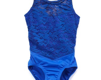Royal blue Lace Cutout leotard