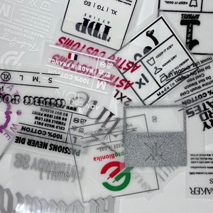 Tagless T-shirt labels,Tagless labels, iron on printed labels, Custom Heat Transfer Label, Custom clothing Labels , T-shirt labels,