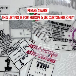 Tagless T-shirt labels,Tagless labels, iron on printed labels, Custom Heat Transfer Label, Custom clothing Labels , T-shirt labels,