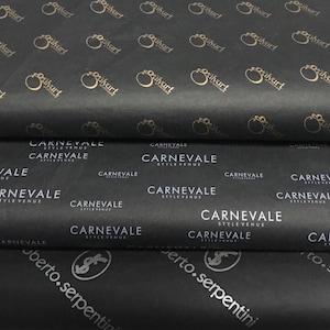 Stampa logo personalizzato CARTA TISSUE NERA 19x27", confezione regalo, carta da imballaggio, artigianato con la carta, confezione per la vendita al dettaglio, fornitura artigianale, spedizione rapida gratuita
