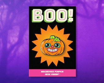 Pin de calabaza traviesa - Variante neón