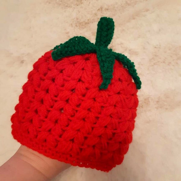 Chapeau de tomate de nouveauté. Chapeau unisexe de tomate de chéri. Chapeau de fruit de nouveauté. Accessoire de séance photo de bébé. Disponible en tailles de nouveau-né à 4+ ans.