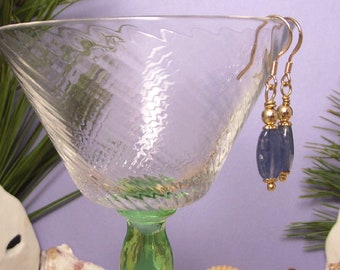 Kyanite Blue Earrings with 14K Gold Filled Beads and 14KT Gold Filled Ear Wires