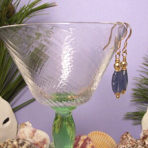Kyanite Blue Earrings with 14K Gold Filled Beads and 14KT Gold Filled Ear Wires