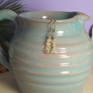 Natural Rainbow Fire Opal In 14KT Gold Filled Petite Earrings