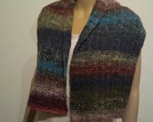 Colorful scarf made of a gradient yarn with silk, mohair, wool