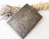 Antique German Cigarette Case Art Deco Silverplated Engraved Flowers Case Old Metal Box Cigarette Holder Smoker Accessories Tobacco Case