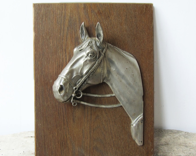 Vintage Metal Horse Head Wall Picture,horse Sculpture,wall Decor,year of the Horse 2014,large
