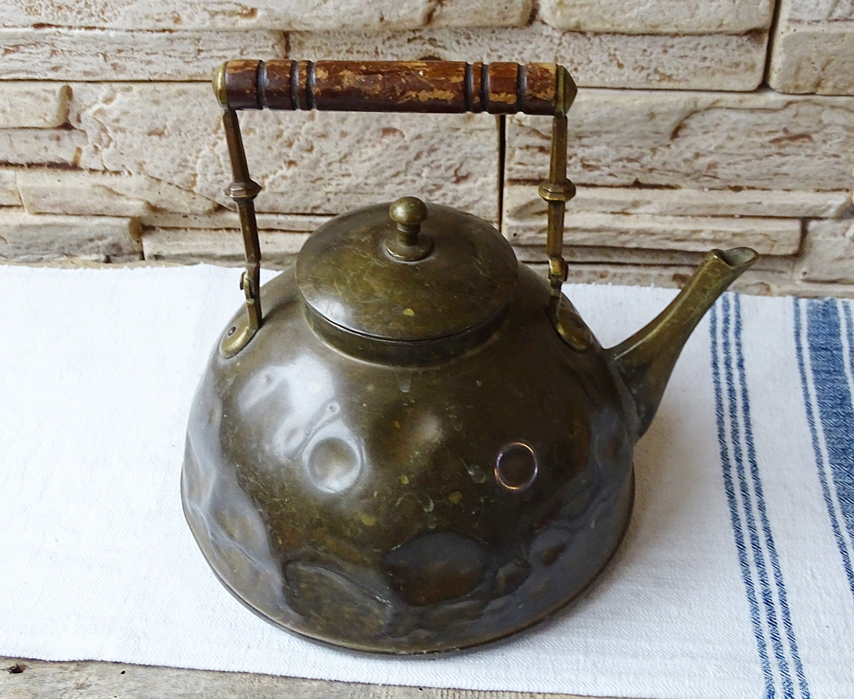 Vintage Tea Kettle Kupferboden TKM Stove Top Garden Decor Display