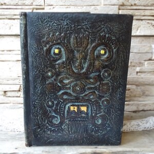 Grandes 15"Vintage marrón carpeta de cuero genuino carpeta de cuero documento antiguo embossed carpeta de la oficina