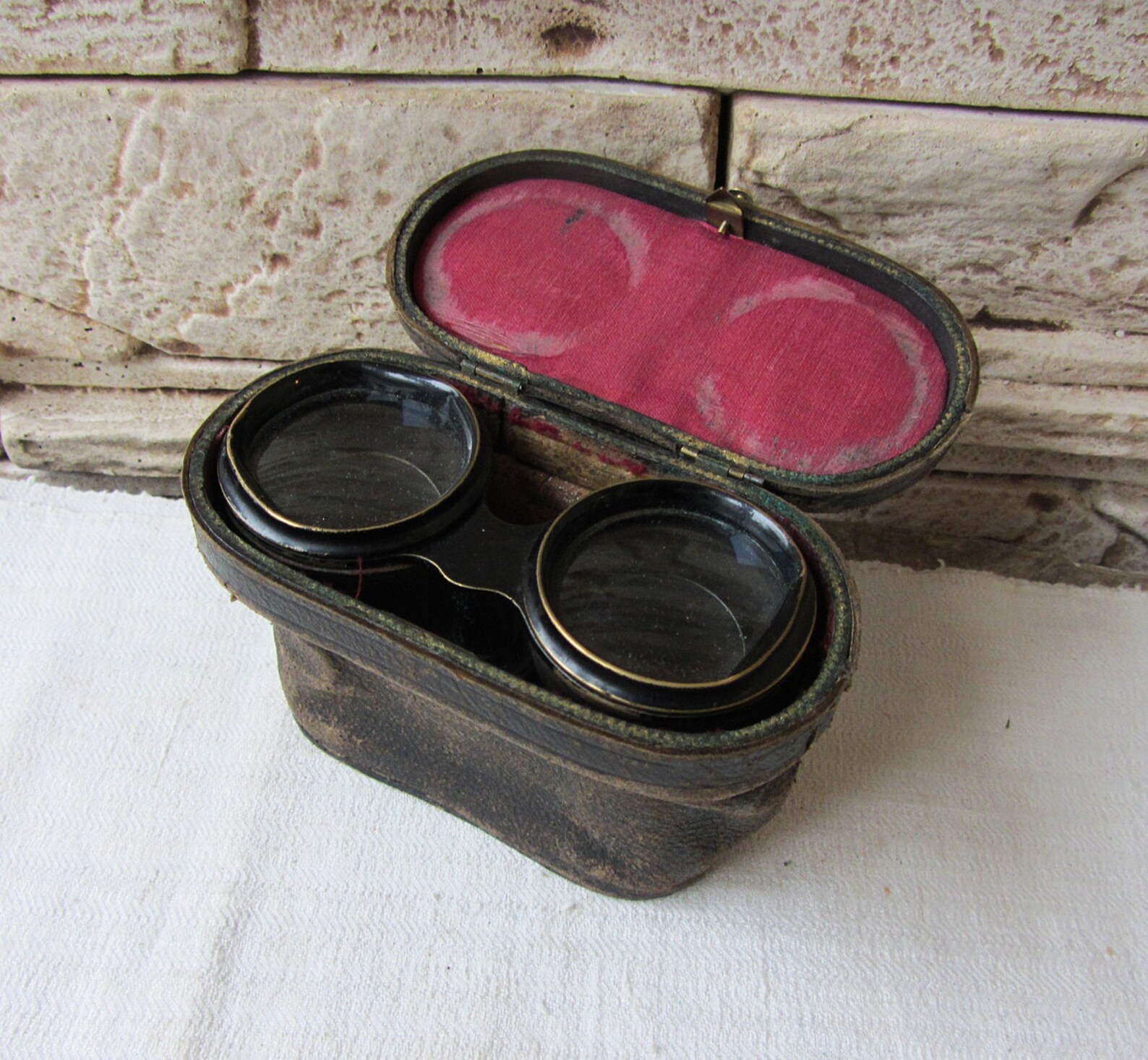 Antique Opera Glasses With Leather Case Black Leather Opera Etsy