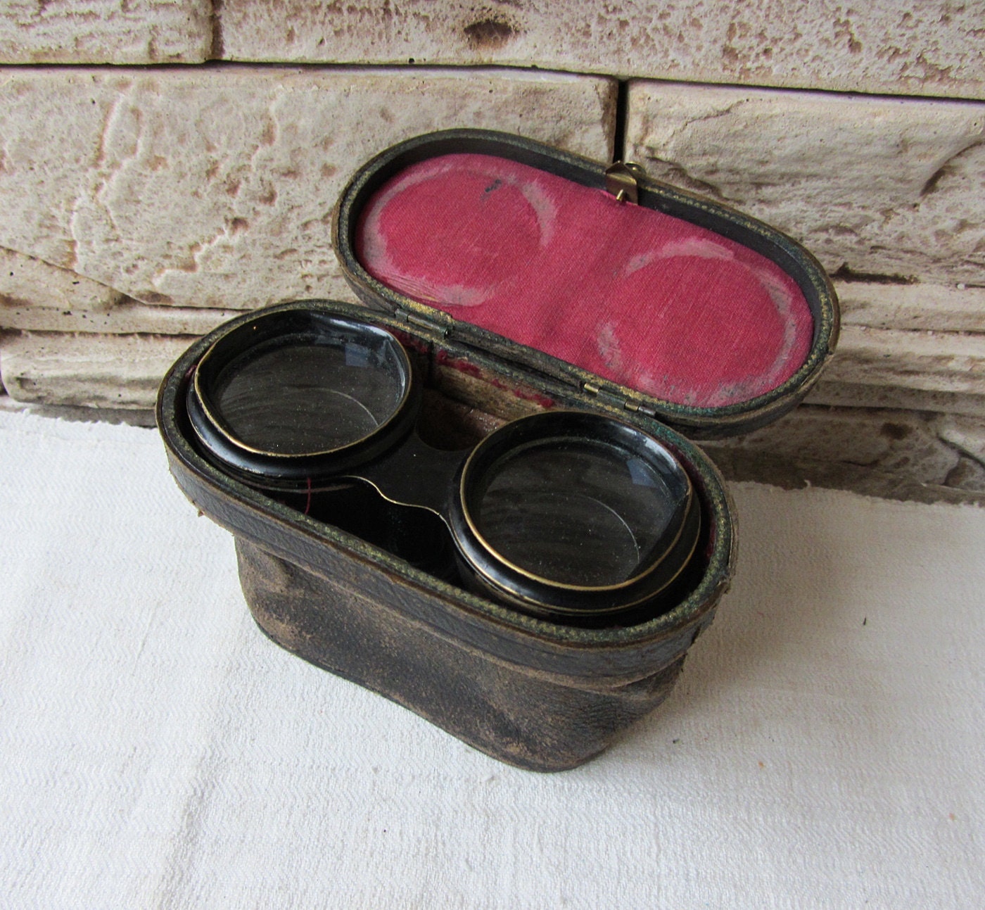 Antique Opera Glasses With Leather Case Black Leather Opera Etsy