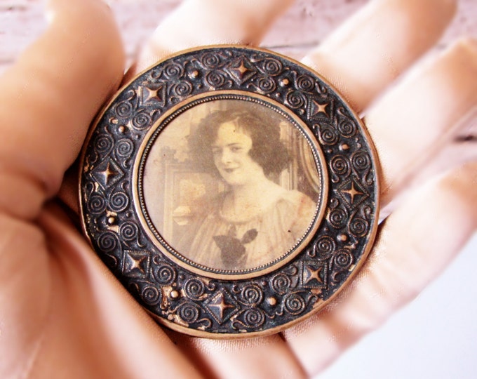 Antique Pocket Mirror Brass Mirror Hand Mirror Antique Etsy