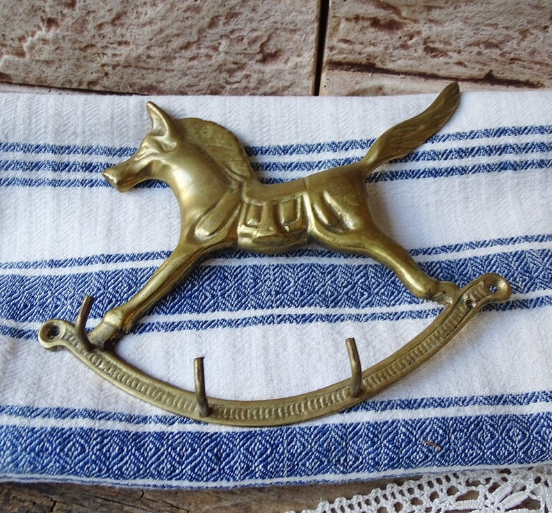 Vintage Brass Key Holder Horse Brass Key Hooks Antique Key Etsy