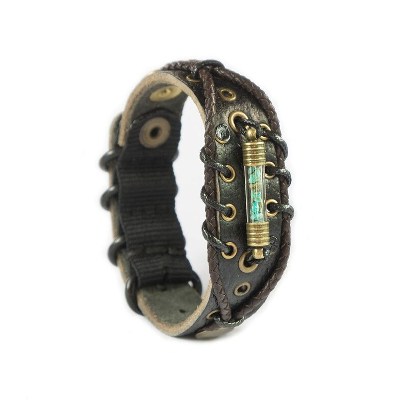 Eilat Stone Bracelet Leather Bracelet With Raw Eilat Stone | Etsy