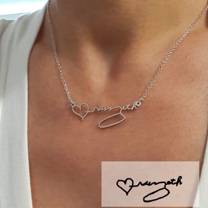 Personalized Signature Necklace Sterling Silver Handwriting Jewelry Signature Jewelry Gift For Her image 2