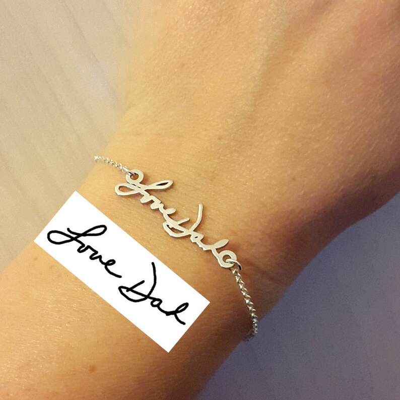 Personalized Signature Bracelet - Sterling Silver Handwriting Jewelry - Signature Jewelry - Handwritten Bracelet 