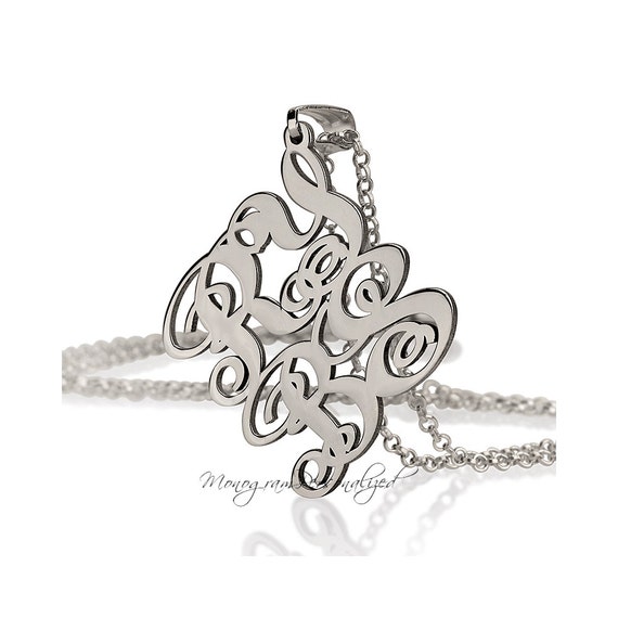 4 initial monogram necklace deals