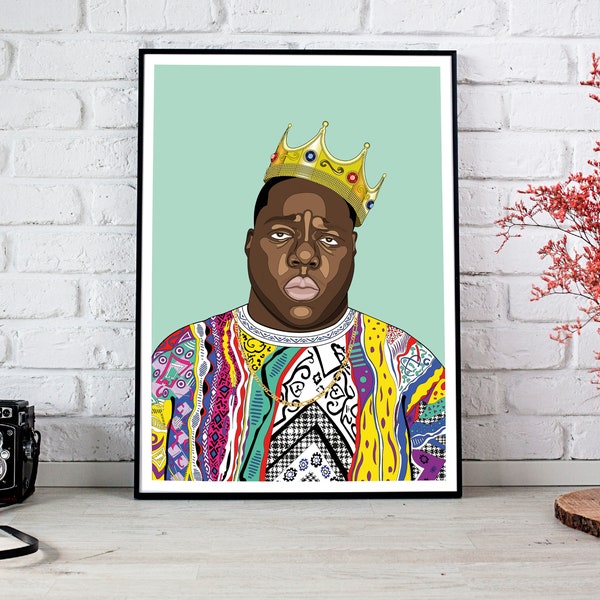 Digital Download - Biggie, Notorious B.I.G A2 Print, Notorious BIG, Biggie smalls, Biggie Poster, Hip Hop, Pop Art, Celebrity, Rap, Decor