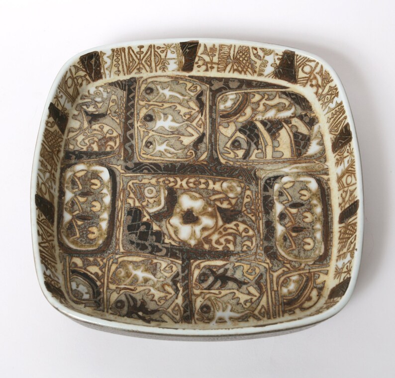 Dish number 7192884 Gift Baca faience dish Large vintage rectangular dish Nils Thorsson dish Pottery fish dish Royal Copenhagen dish