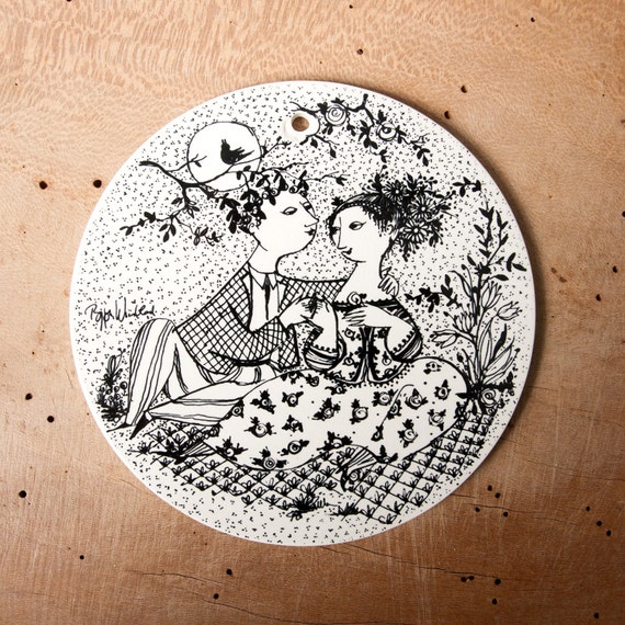 Bjorn Wiinblad MAY Plate: Danish Retro Wall Decor (5.8 Inches) - Etsy