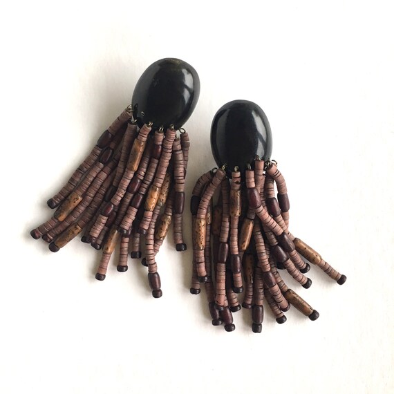 Monies earrings, Gerda Lynggaard earrings, Brown s
