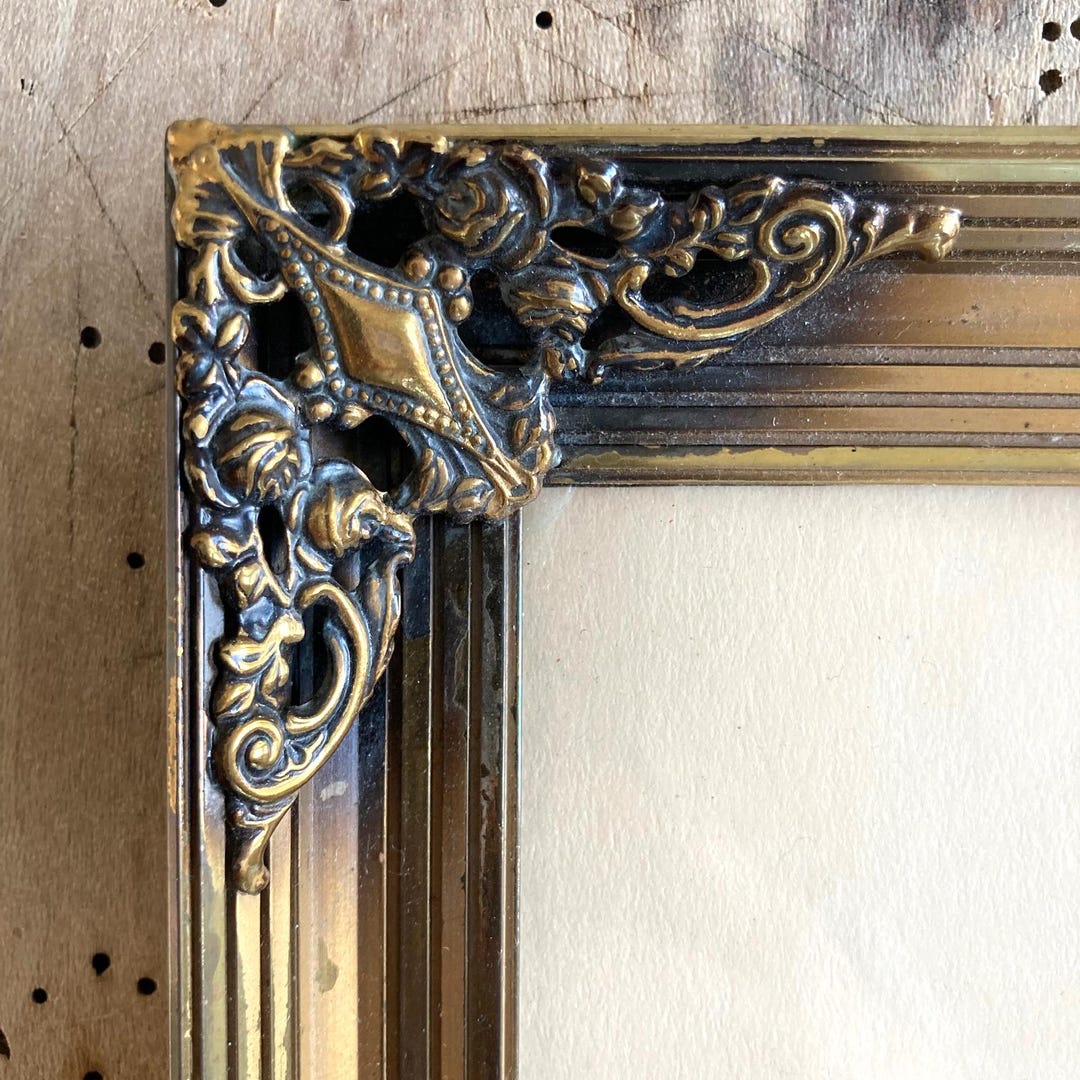 11.4 X 9.1 Inches Gold Bronze Large Frame Normal Glass, Danish Vintage ...