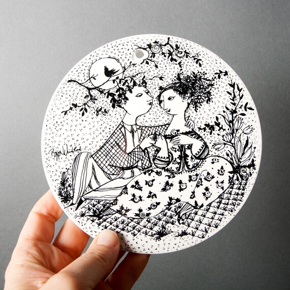 Bjorn Wiinblad MAY Plate: Danish Retro Wall Decor (5.8 Inches