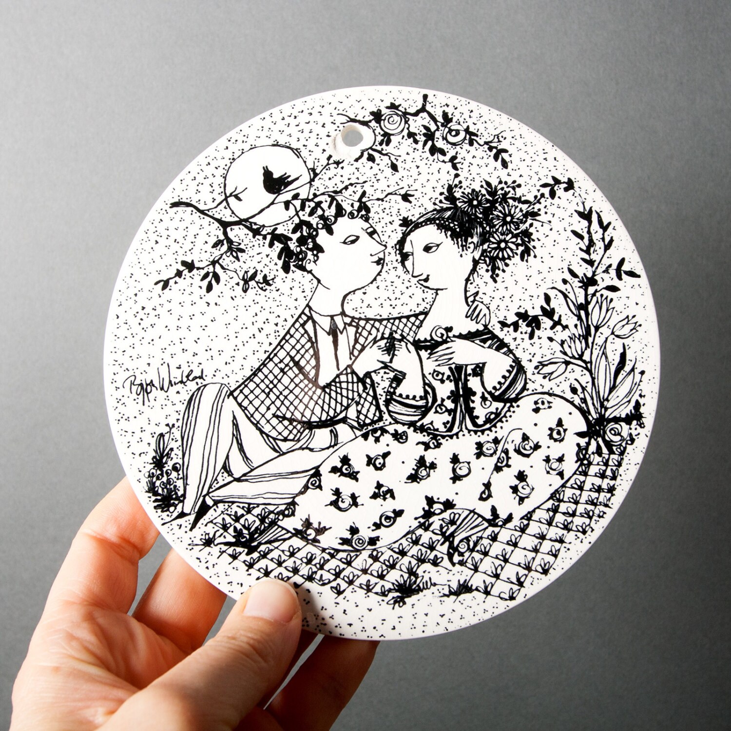 Bjorn Wiinblad MAY Plate: Danish Retro Wall Decor (5.8 Inches) - Etsy