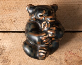 urso Royal Copenhagen figura cerâmica dinamarquesa meados do século grés escandinavo figura colecionável
