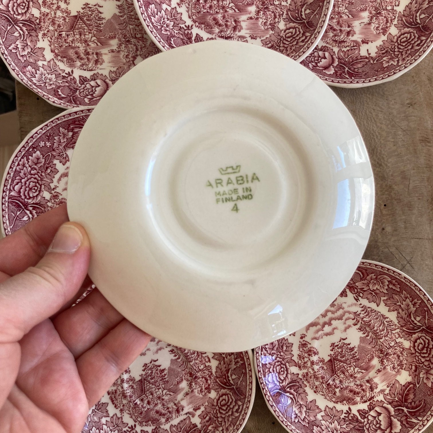 * old arabia ❀ノスタルジック aamu cake plate old arabia ❀ノスタルジック aamu cake plate