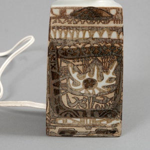 Royal Copenhagen lamp base, Nils Thorsson lamp, Baca fajance pottery, Scandinavian retro vintage rectangular lamp, Modern lampbase lamp