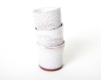 White cup tumbler, Kitchen Danish cups, Rustic unique tumblers, Handmade ceramics by Polli Pots, Scandinavian HYGGE mugs cups pottery, Gift