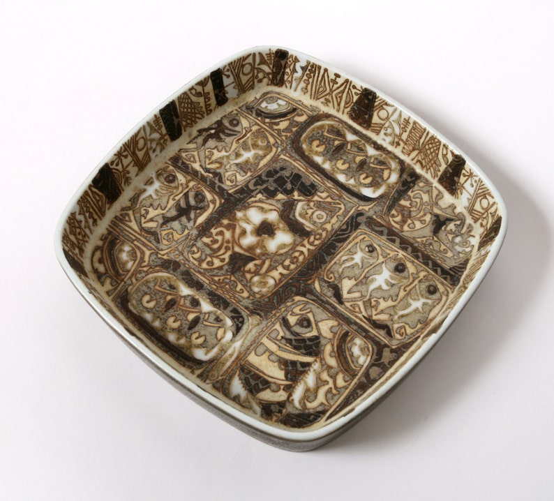 Dish number 7192884 Gift Baca faience dish Large vintage rectangular dish Nils Thorsson dish Pottery fish dish Royal Copenhagen dish