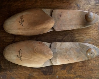 Vintage Wooden Shoe Lasts: Antique Shop Display Decor