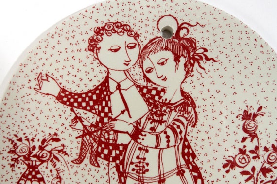 Bjorn Wiinblad November Plate: Danish Paradise Faience Wall Decor