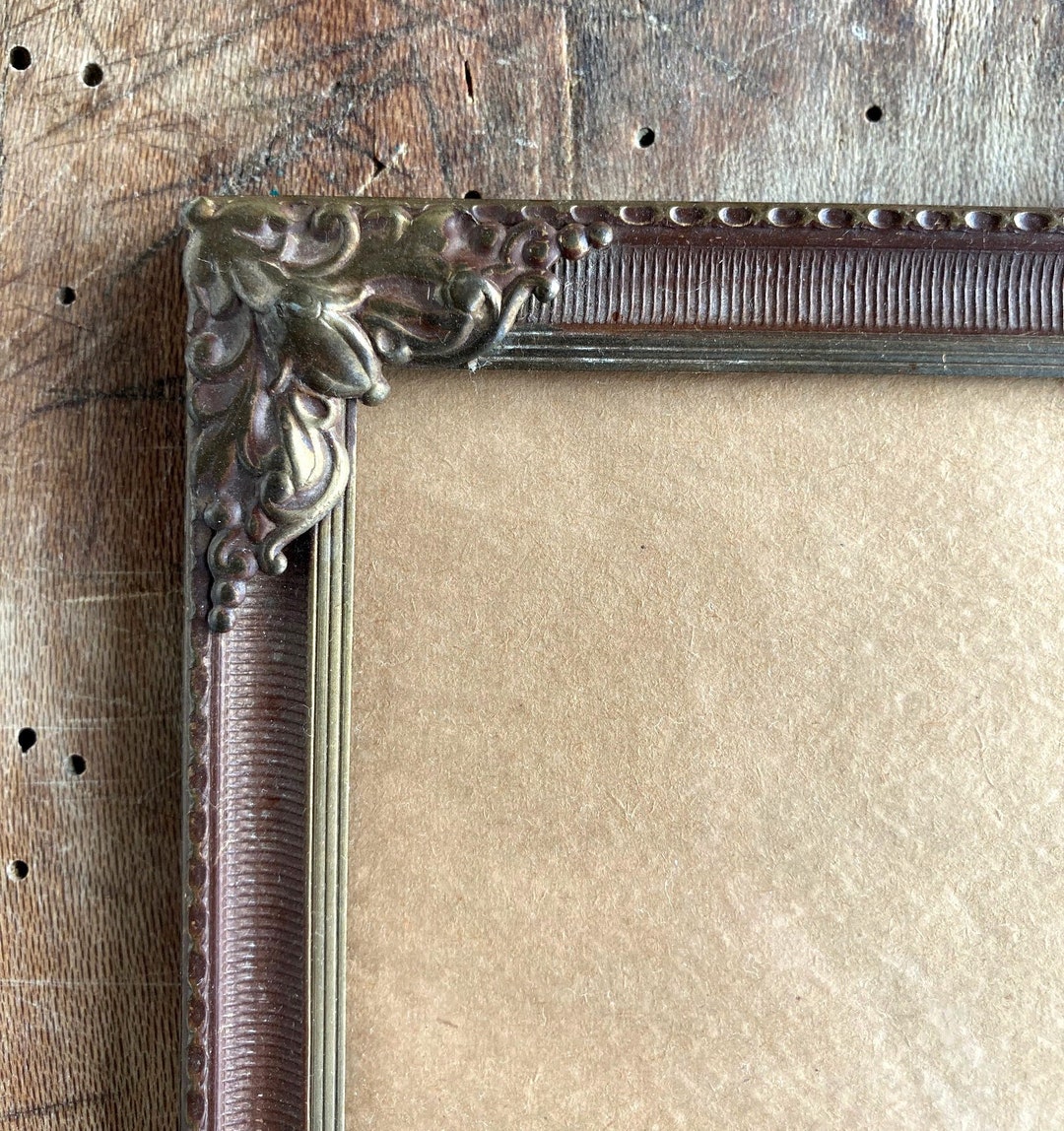 Antique Bronze Photo Frame, Old Frame, Metal Print Frame, Photo Picture