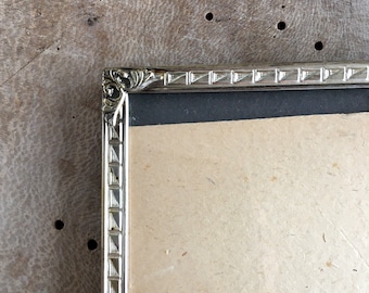 7.2x5.3" inches Silver frame with convex glass, Danish silver brass frame, Farmhouse frame, French style wall 1970s, Family photo frames