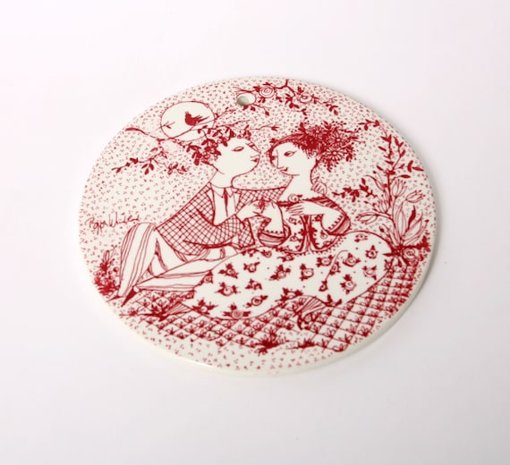 Bjorn Wiinblad イヤープレート1986-87年　NYMOLLE窯 Bjorn Wiinblad Nymolle 'may' Plate: Danish Retro Decor - Etsy